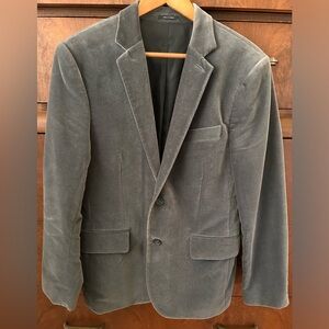 Men’s Express Gray Velvet Jacket with Satin Lining Size 38S